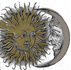 illustration of sun and moon