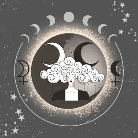 An image symbolising the different aspects of the moon in astrology